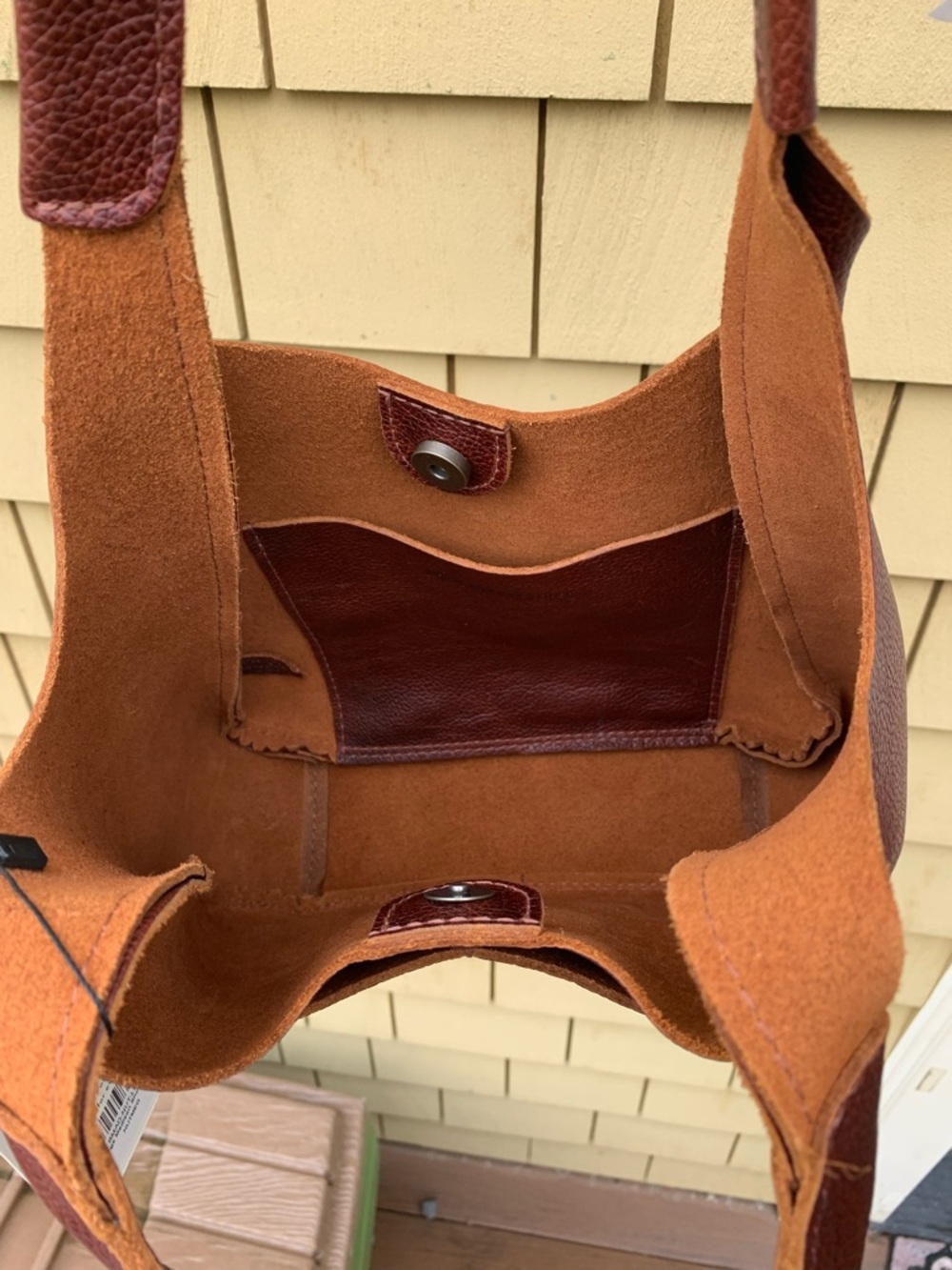 Portland Leather Goods large Madison shoulder bag in nutmeg BNWT - Picture 6 of 6